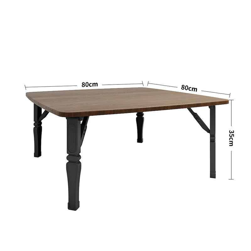 Livingandhome Square 80cm Wooden Folding Coffee Table