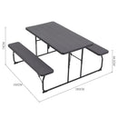 Breeins Foldable Picnic Table and Bench Set with Parasol Hole