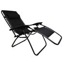 Set Of 2 Luxury Padded Multi Position Zero Gravity Garden Relaxer Chair Lounger In All Black