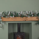1.8m Snowy Christmas Garland with Pinecones 96 Tips and 50 Warm White LED Lights