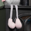 49cm Festive Christmas Sitting Gonk with Dangly Legs & Sequin Hat in Pink & Grey