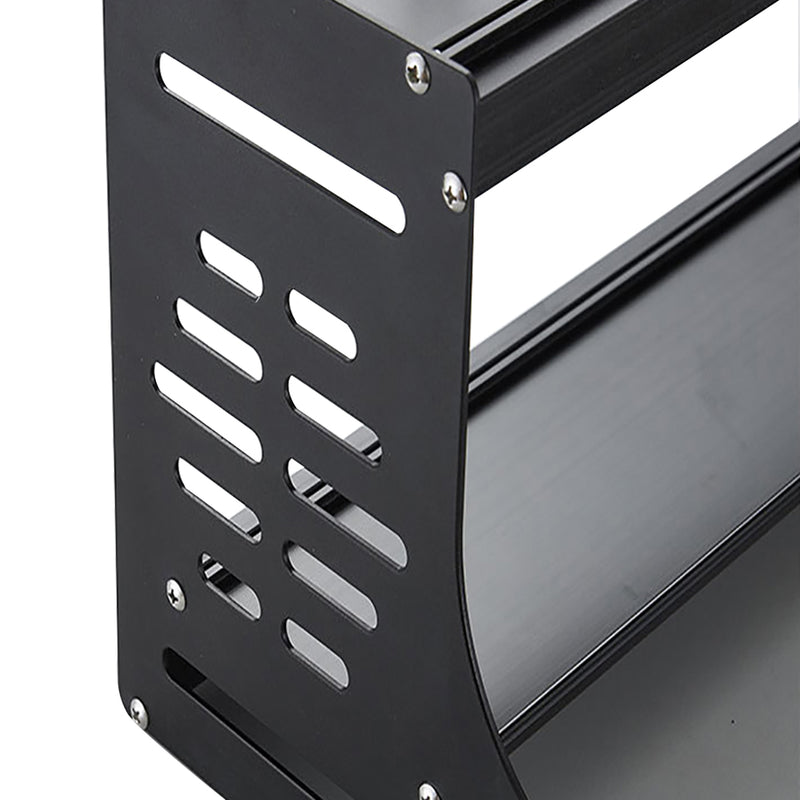 Lifeideas 2-Tier Wall-Mounted Microwave Shelf Spice Rack with 10 Hooks