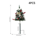 Lifeideas Set of 4 Solar-Powered Artificial Christmas Tree Decorations with String Light