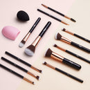 Livingandhome 12 Pcs Travel Makeup Brush Set With Makeup Sponge And Brush Cleaner