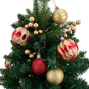 Lifeideas Set of 2 Pre-Lit Artificial Christmas Trees with Tripod Stakes