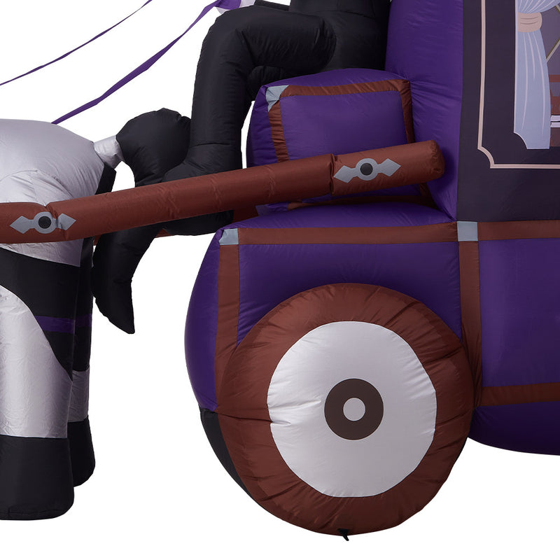 6ft Halloween Grim Reaper Carriage Inflatable with Build-In LED