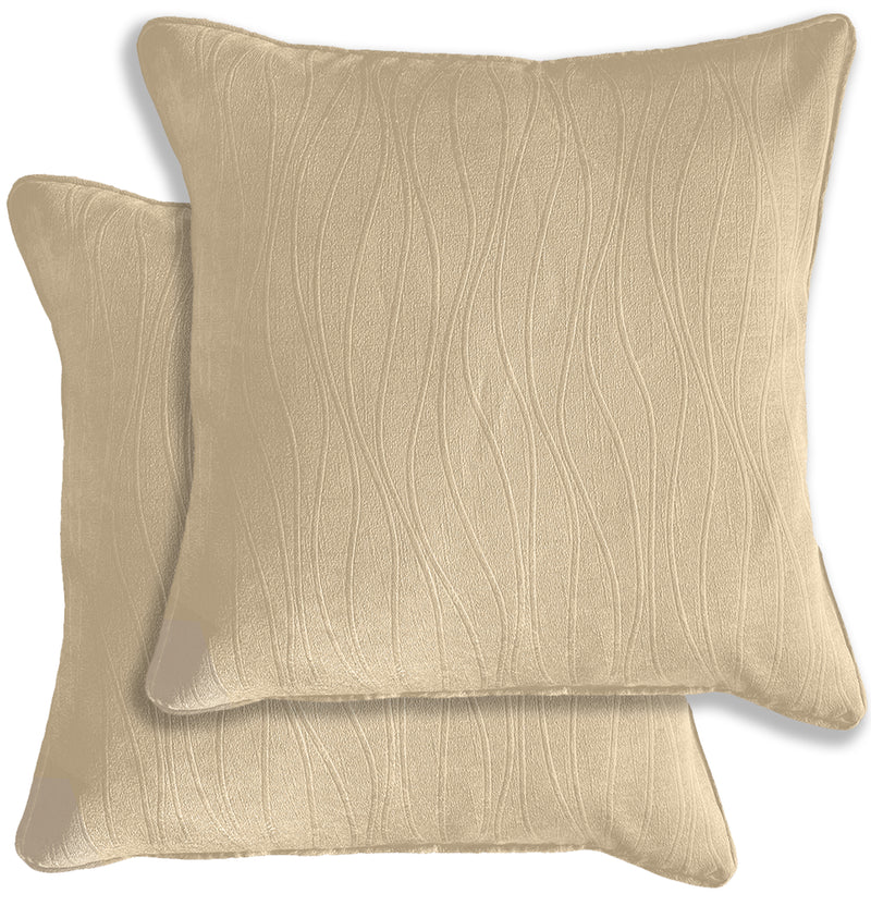 Enhanced Living Pair of Goodwood Textured Wave Pattern Cushion Covers - 43x43cm - Cases Only