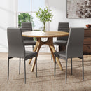Livingandhome Set of 4 Modern Faux Leather Armless High Back Dining Chairs