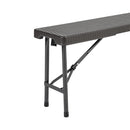 Breeins Set of 2 Rattan Plastic Outdoor Folding Bench