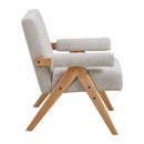 Livingandhome Linen Upholsteried Wooden Armchair
