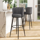 Livingandhome Pair of Modern Linen Bar Chairs