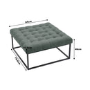 Livingandhome Square Linen Footstool with Metal Frame
