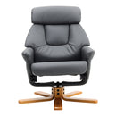 Livingandhome Brown Faux Leather Swivel Recliner Set