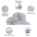 Floral Organza Wide-brim Sun Hat
