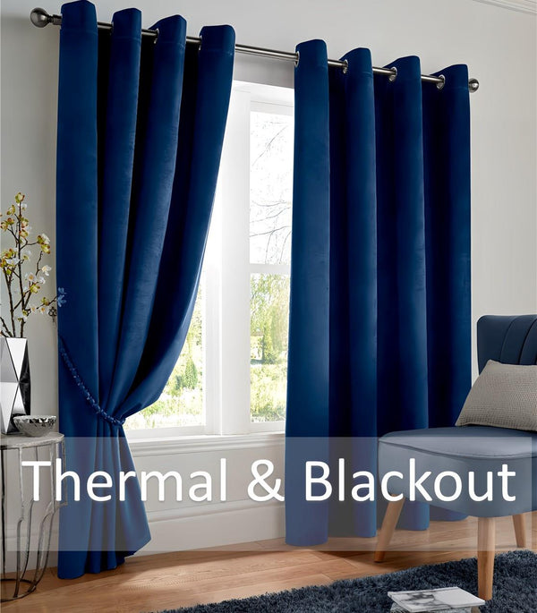 Plain Velvet Ring Top Blackout Curtains