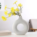 Lifeideas Nordic Style Ceramic Round Vase in White