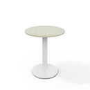 Livingandhome White Round Cafe Table with Metal Base