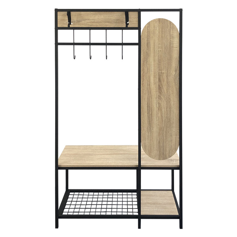 Livingandhome Industrial Style Coat Rack with Bench