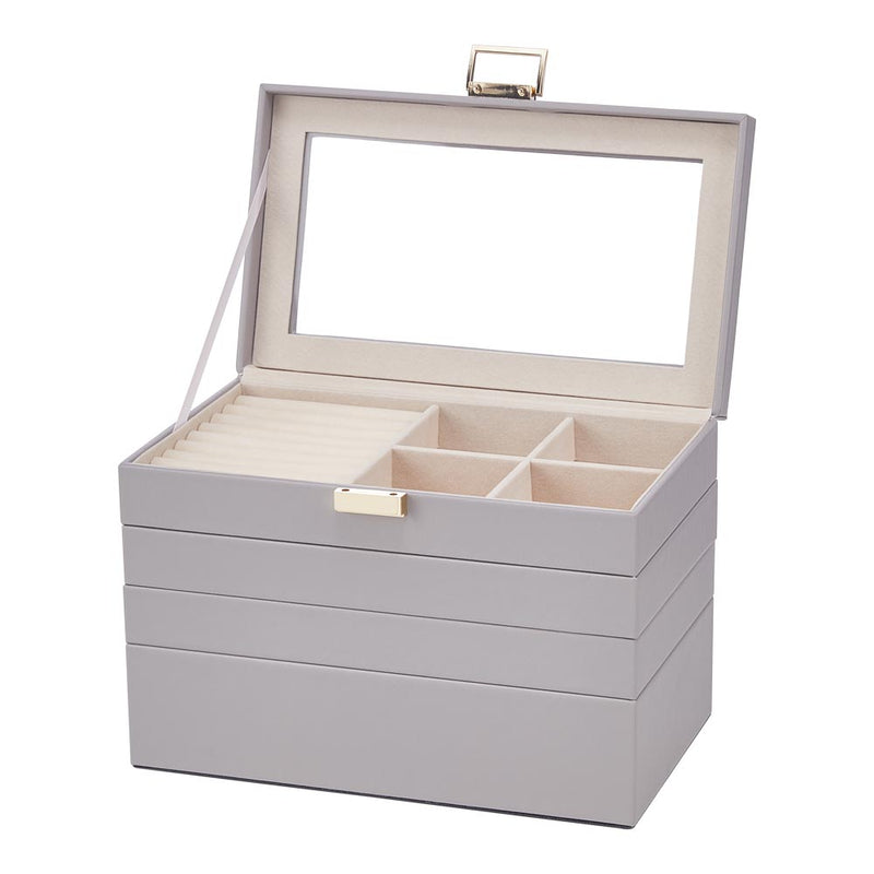 Sheonly 4-Tier Jewellery Storage Box with Transparent Lid