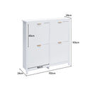 Livingandhome Modern White Shoe Cabinet with Drawers