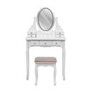 Livingandhome LED-Lighted Vanity Desk with Storage Drawers