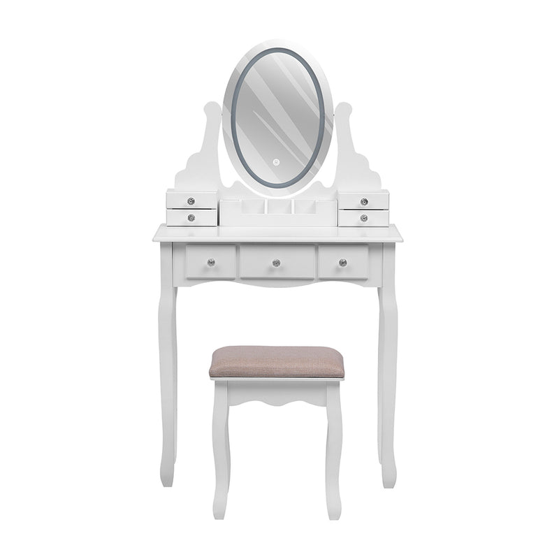 Livingandhome LED-Lighted Vanity Desk with Storage Drawers