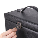 Sheonly Large Multi Tier Faux Leather Jewellery Storage Box with Handle