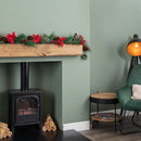 1.8m Red and Green Christmas Poinsettia Garland with Pinecones & Seasonal Foliage