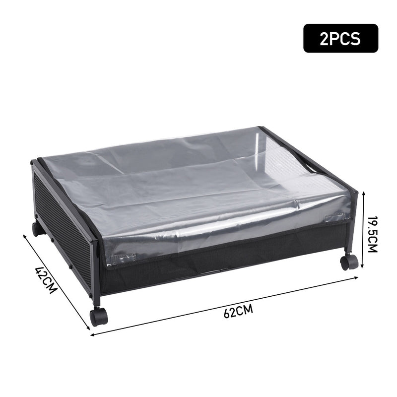 Lifeideas 2 Pcs Under Bed Storage Containers with Wheels