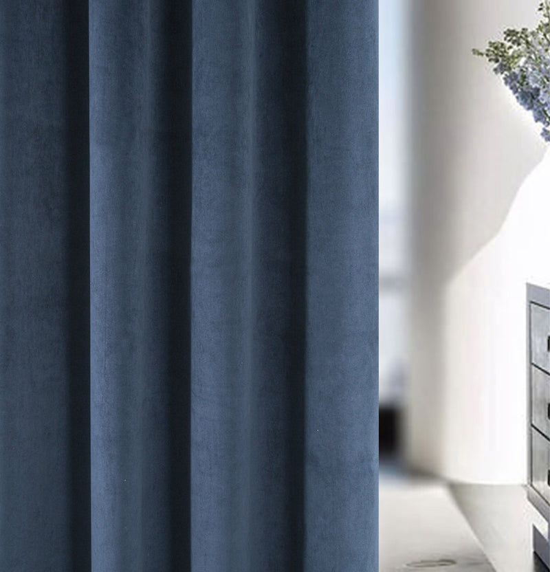 Velvet, Supersoft, 100% Blackout, Thermal (SINGLE) Door Curtain with Tape Top