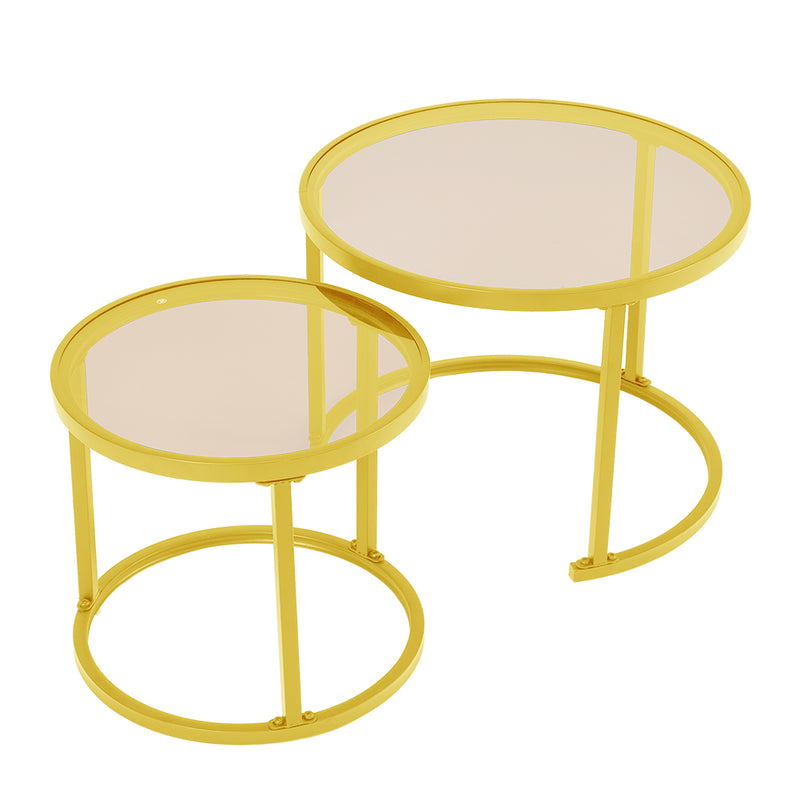 Livingandhome Tea-Coloured Glass Coffee Table
