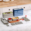 Lifeideas Bento-Style Plastic Lunch Box with Cutlery 3-Layer