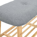 Livingandhome Bamboo Shoe Storage Bench for Hallway