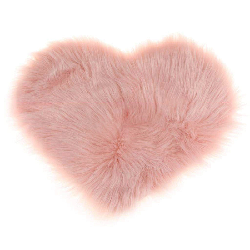 Lifeideas Heart Shaped Super Soft Shaggy Area Rug Pink