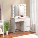 Livingandhome Dressing Table with Four Drawers and Mirror
