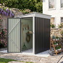 Breeins 4x6 FT Metal Pent Roof Garden Tool Storage Shed