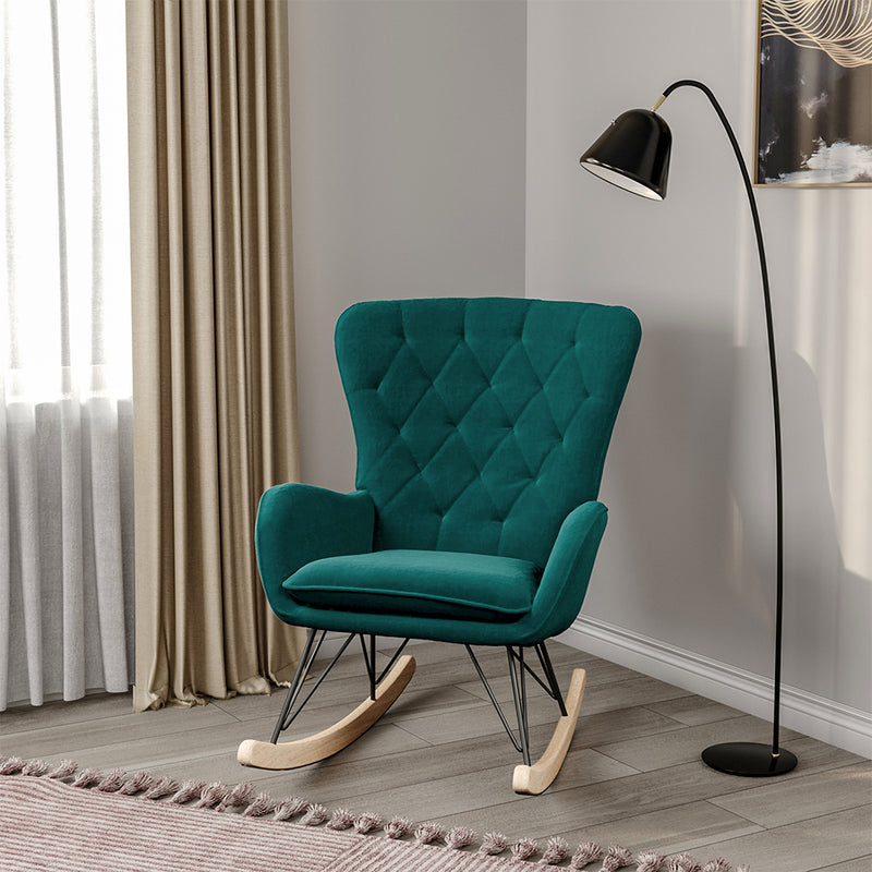 Livingandhome Ergonomic Rocking Chair with Cushion