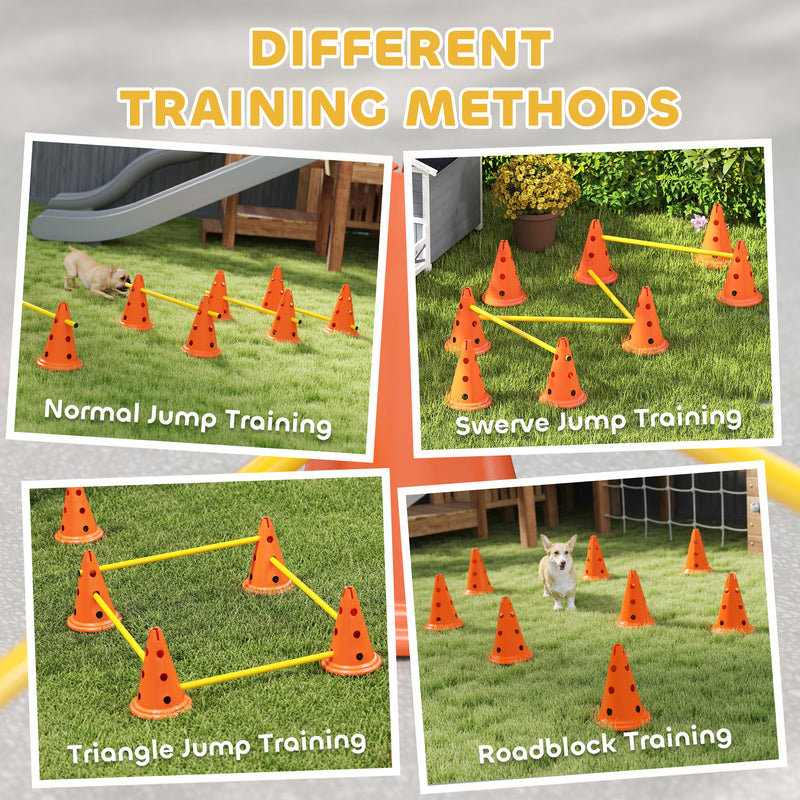 PawHut Dog Agility Equipment Set, Four-Piece Adjustable Height Jumping