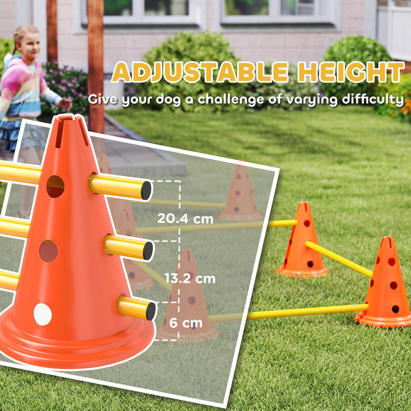 PawHut Dog Agility Equipment Set, Four-Piece Adjustable Height Jumping