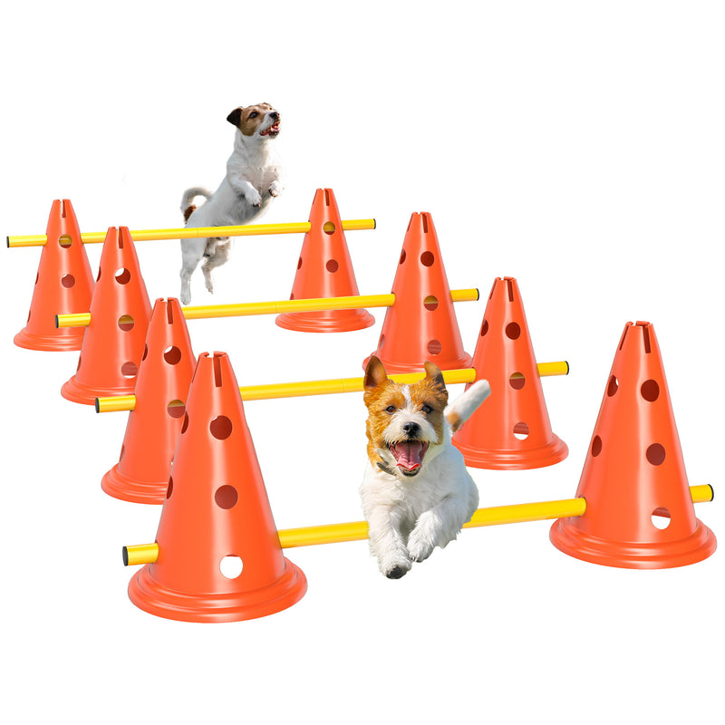 PawHut Dog Agility Equipment Set, Four-Piece Adjustable Height Jumping
