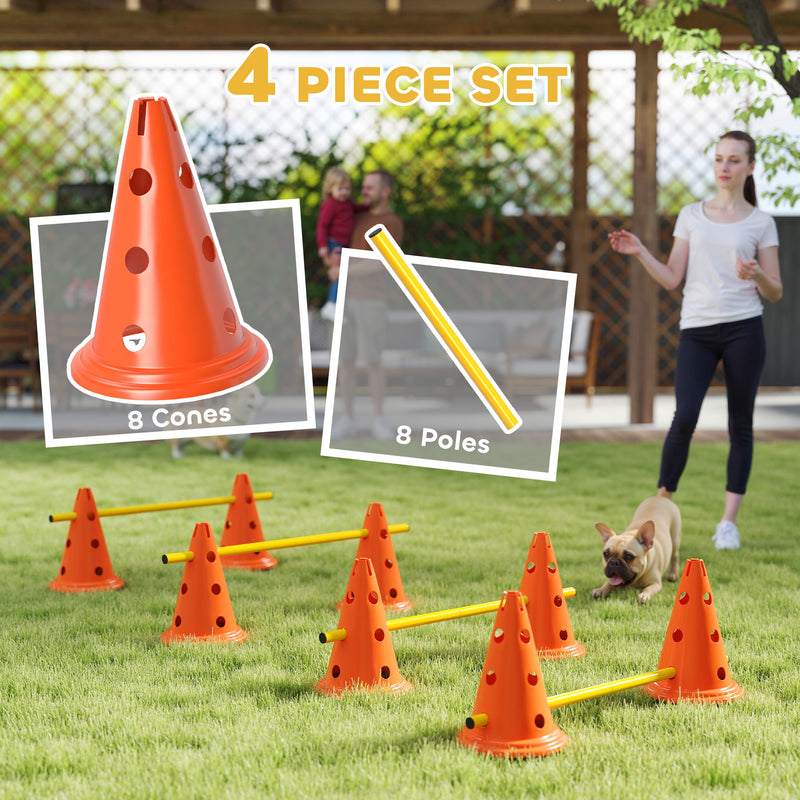 PawHut Dog Agility Equipment Set, Four-Piece Adjustable Height Jumping