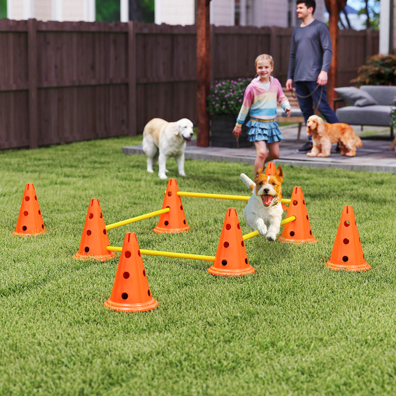 PawHut Dog Agility Equipment Set, Four-Piece Adjustable Height Jumping