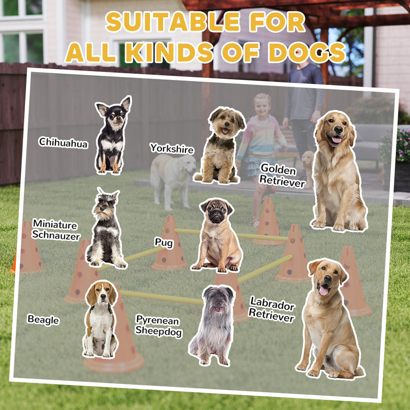 PawHut Dog Agility Equipment Set, Four-Piece Adjustable Height Jumping