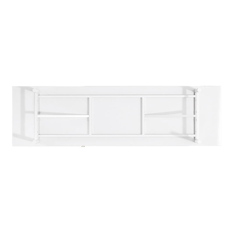Livingandhome White Wooden TV Unit with Cabinets