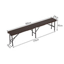 Breeins 3-Piece Rattan Plastic Outdoor Folding Table Bench Set