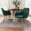 Livingandhome Set of 2 Contemporary Velvet Dining Chairs