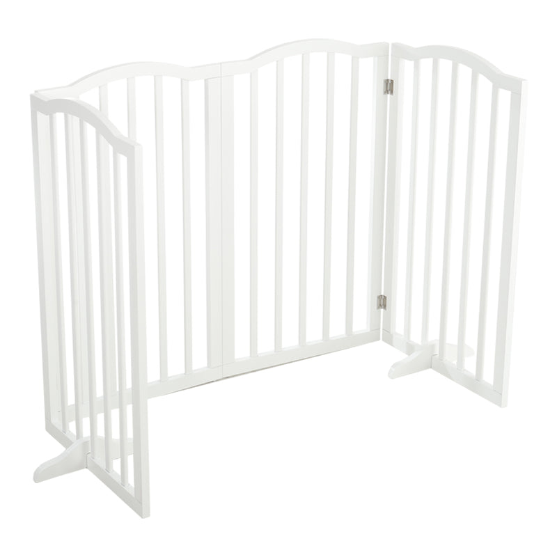 Kidkid 4 Panel Wooden Foldable Safety Gate with Stable Feet