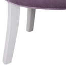 Livingandhome Upholstered Velvet Vanity Dressing Table Stool with Low Backrest