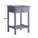 Livingandhome Side Table with Single Drawer and Round Solid Wood Handle