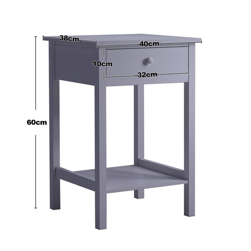 Livingandhome Side Table with Single Drawer and Round Solid Wood Handle